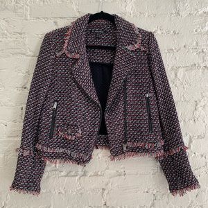 Zara Tweed Moto Jacket